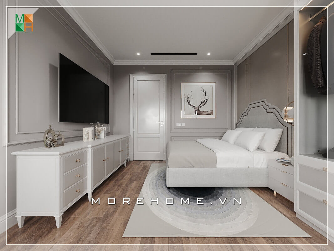 Giường ngủ chung cư tân cổ điển Giường ngủ chung cư tân cổ điển